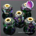colorful rondelle 10x13mm glass big hole beads with 3mm hole